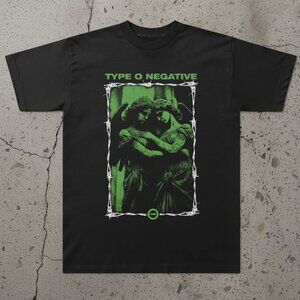 Type O Negative Angel Statue Gothic Green Black Metal Band Graphic Tee